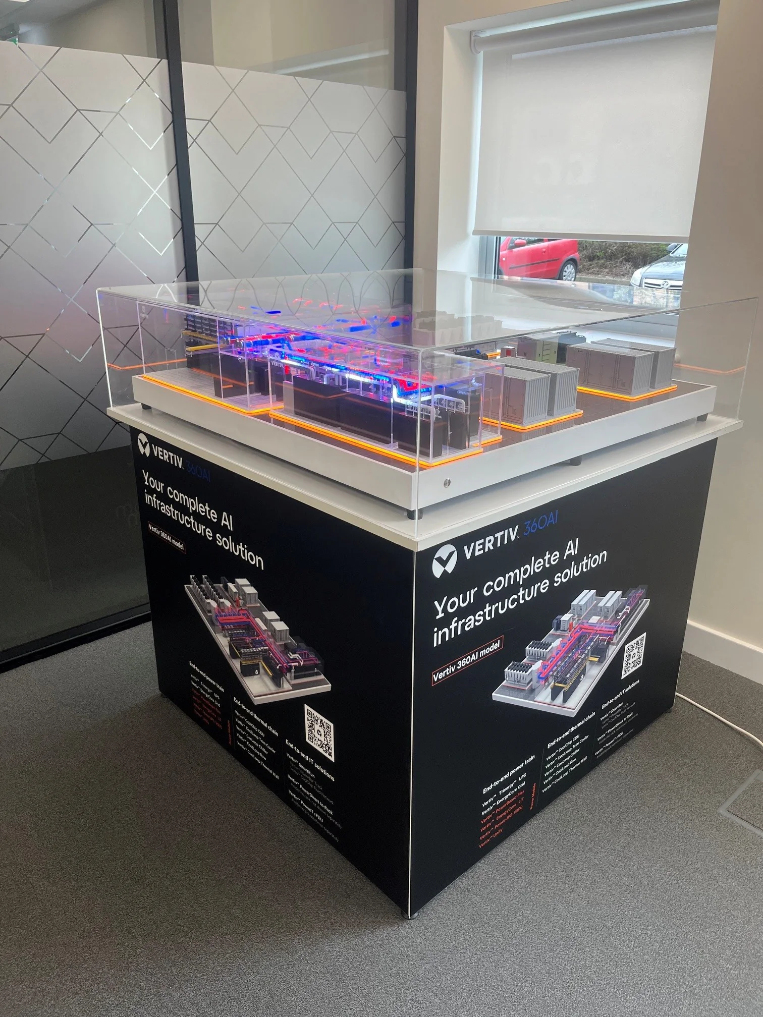 Scale model in custom acrylic display case